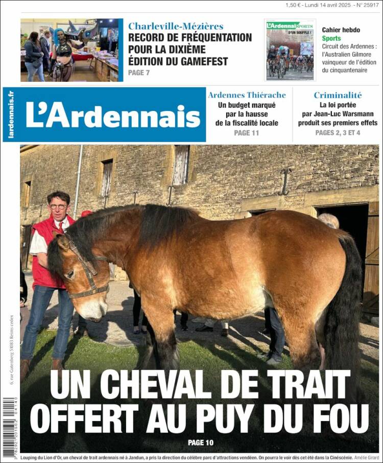 Portada de L'Ardenais (Francia)