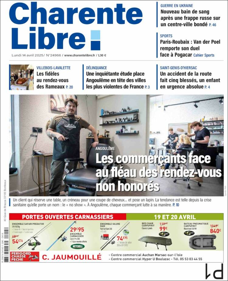 Portada de Charente Libre (Francia)