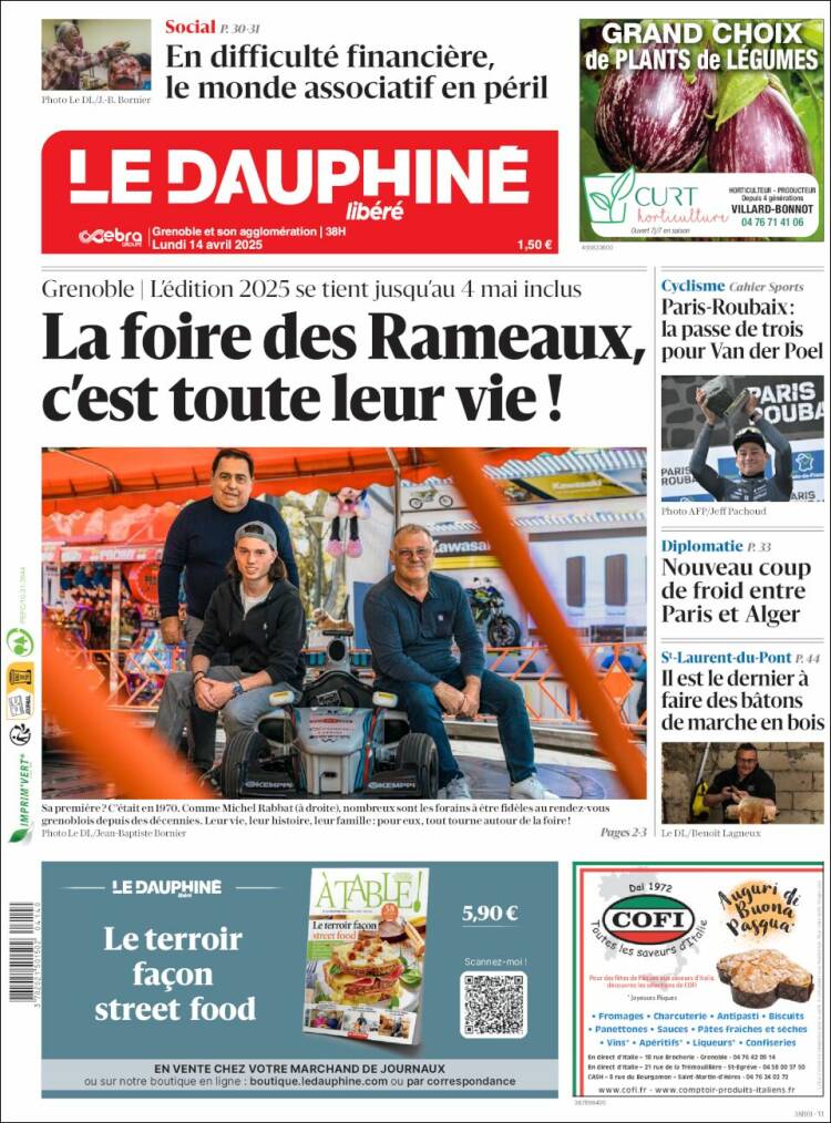 Portada de Le Dauphiné Libéré (France)