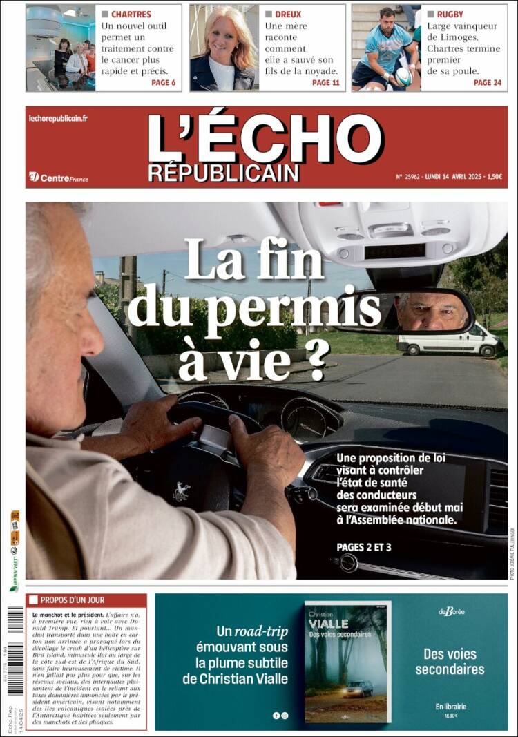 Portada de L'Echo Républicain (France)