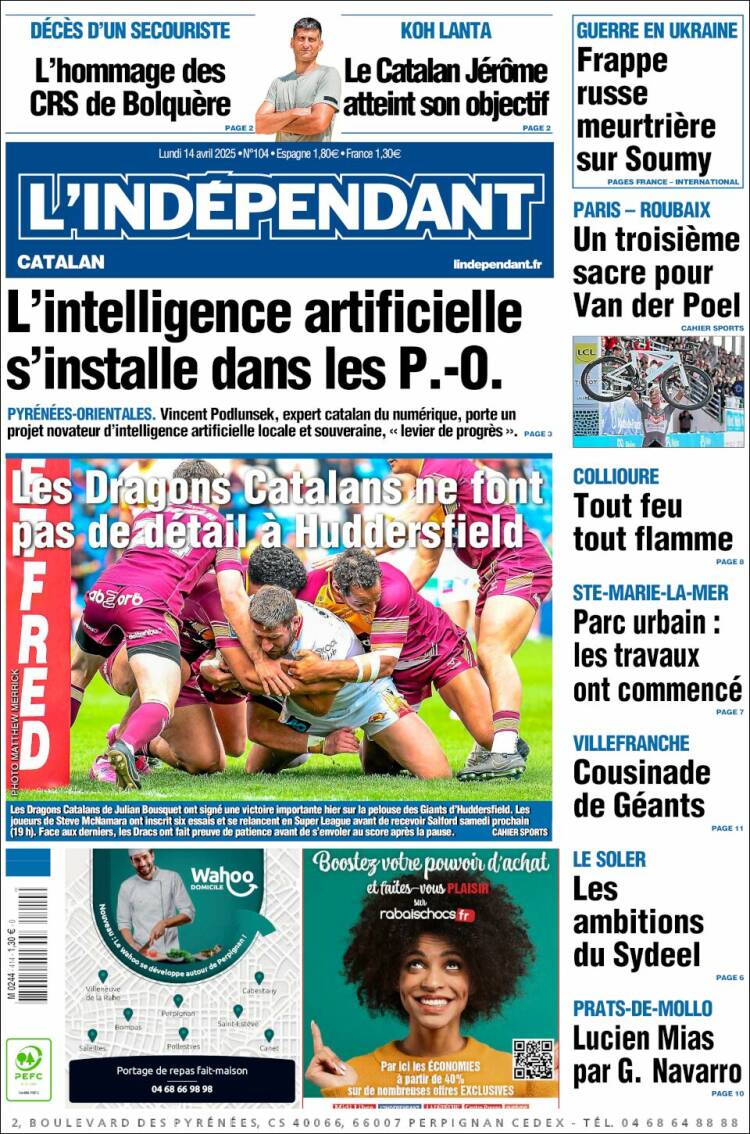 Portada de Le Indépendant (France)