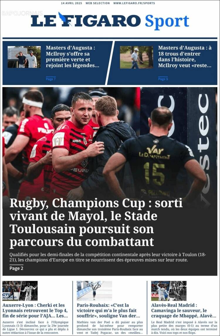 Portada de Le Figaro Sport (Francia)
