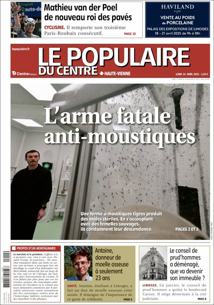 Portada de Le Populaire du Centre (Francia)