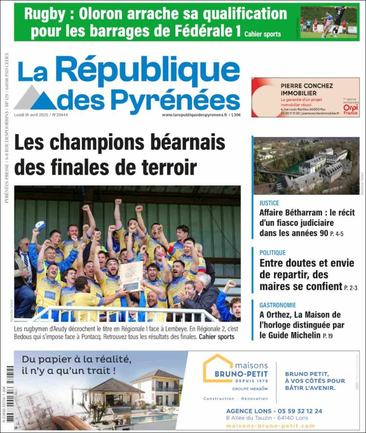 Portada de La République des Pyrénées (France)