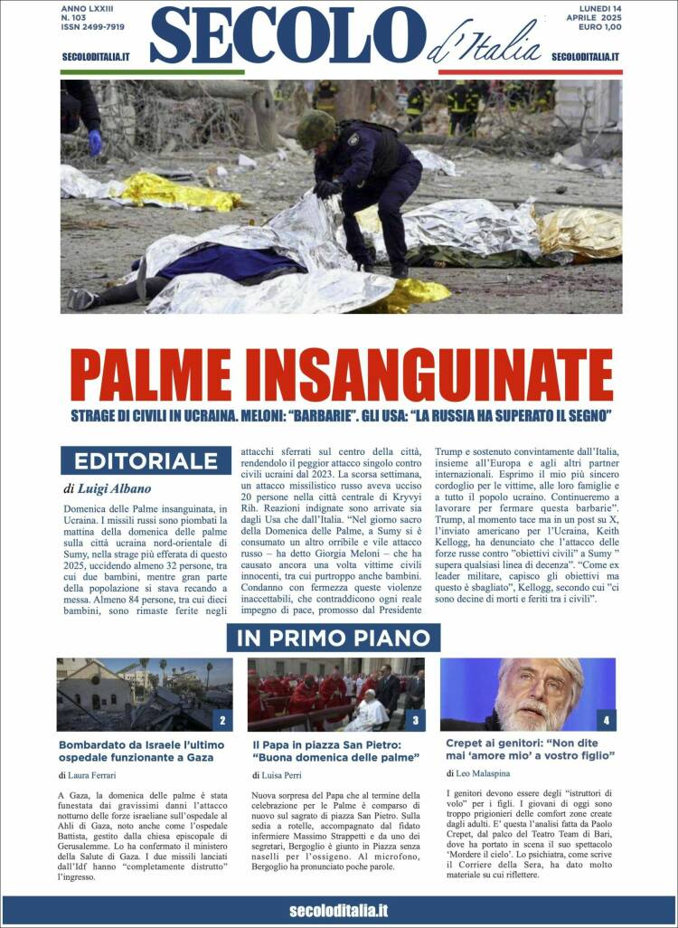 Portada de Secolo d'Italia (Italia)