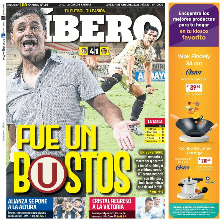 Portada de Líbero (Per&uacute;)