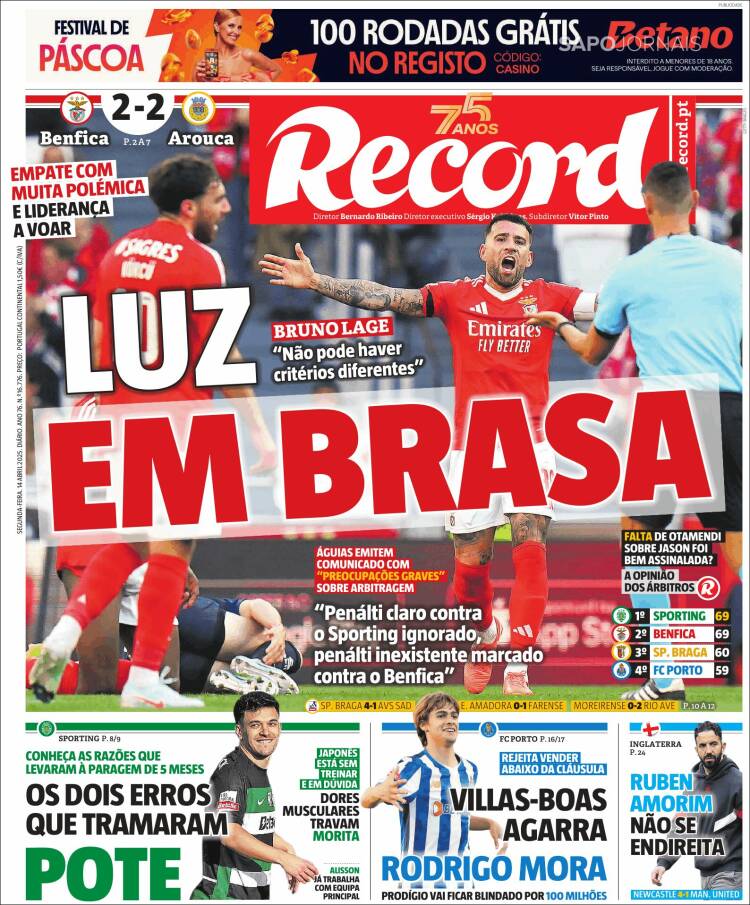 Portada de Record (Portugal)