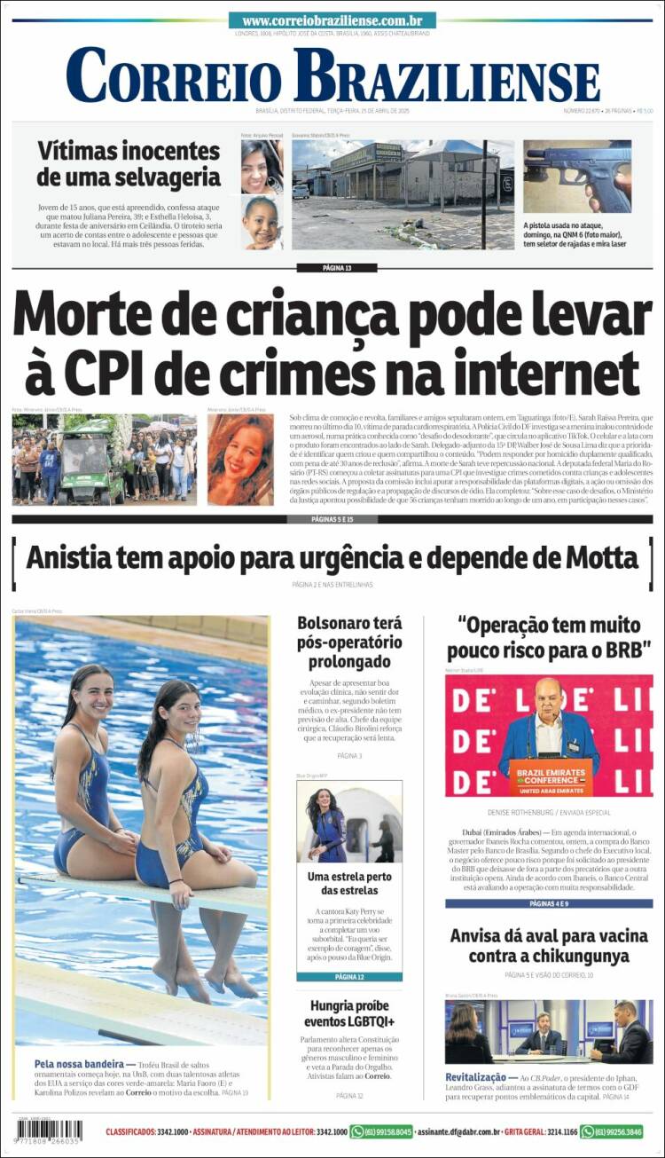 Portada de Correio Braziliense (Brasil)