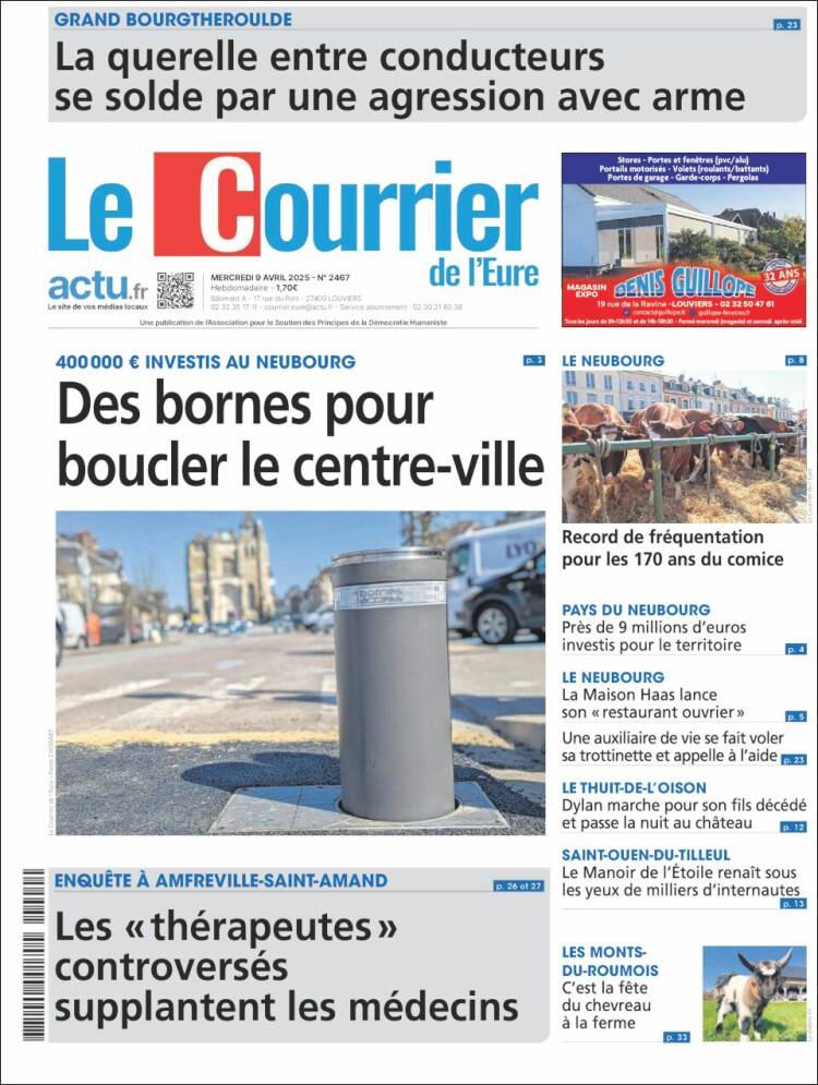 Portada de Le Courrier de l'Ouest (Francia)
