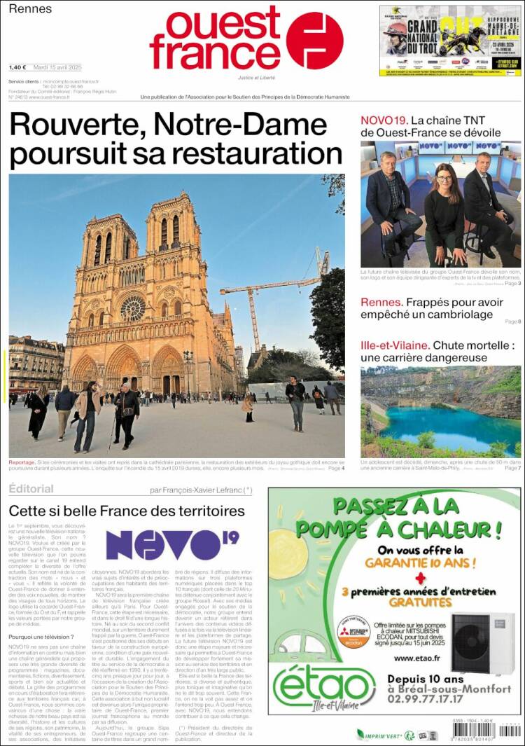 Portada de Ouest France (France)
