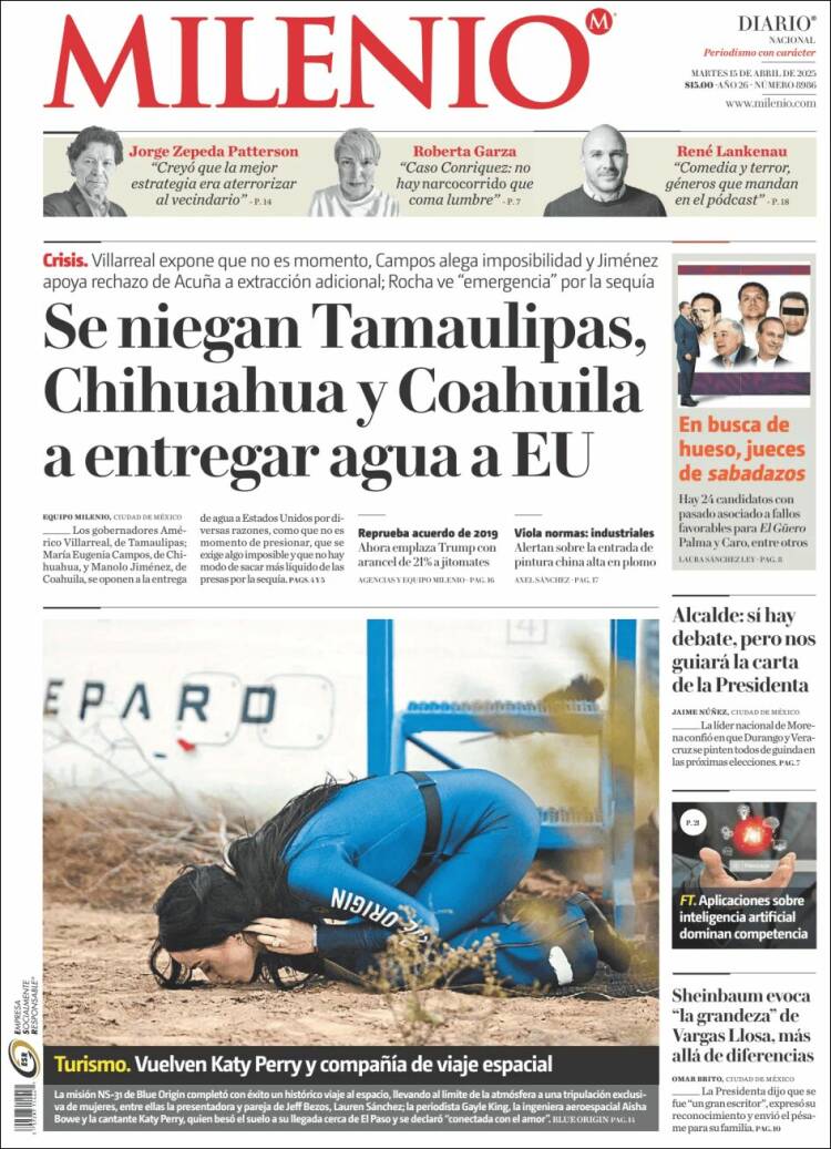 Periódico Milenio México Periódicos De México Edición De Martes 15