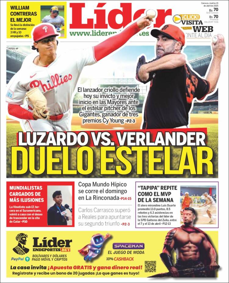 Portada de Lider en deportes (Venezuela)