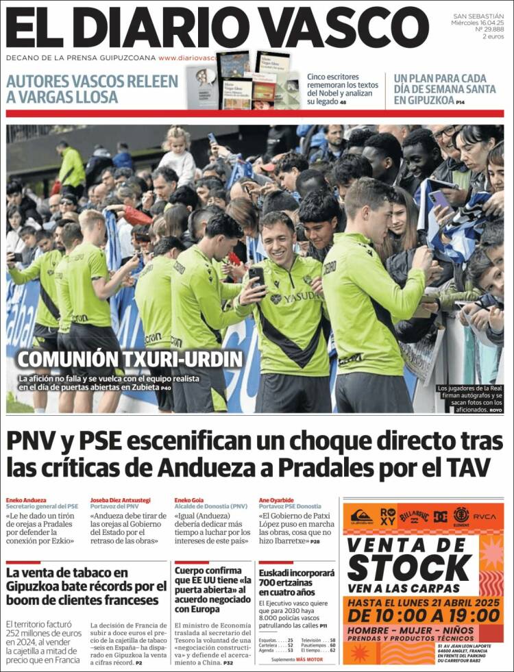Portada de Diario Vasco (España)