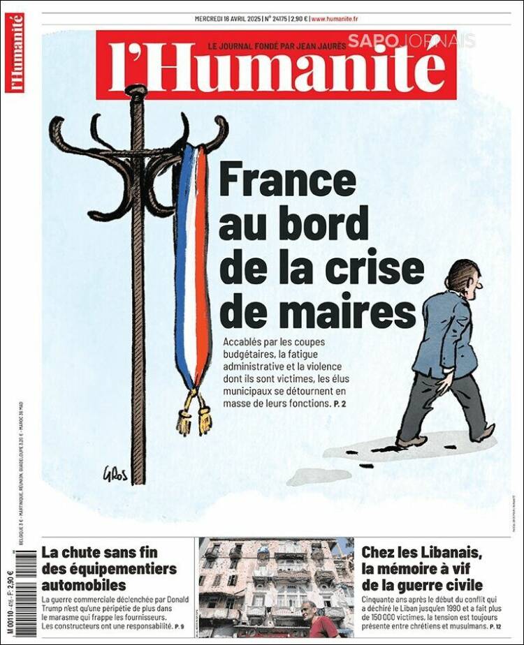 Portada de l'Humanite (Francia)