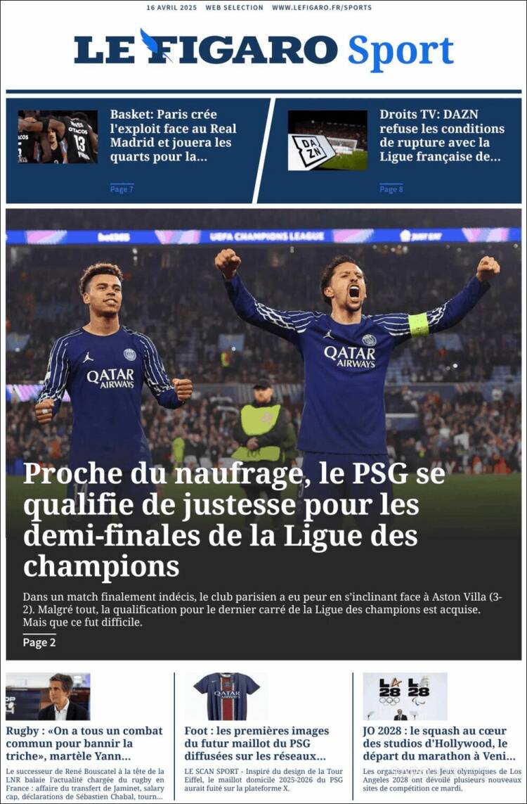Portada de Le Figaro Sport (Francia)