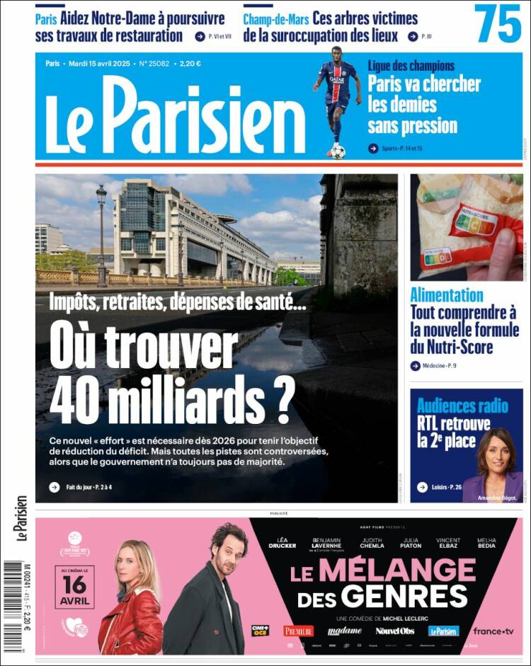 Portada de Le Parisien (Francia)
