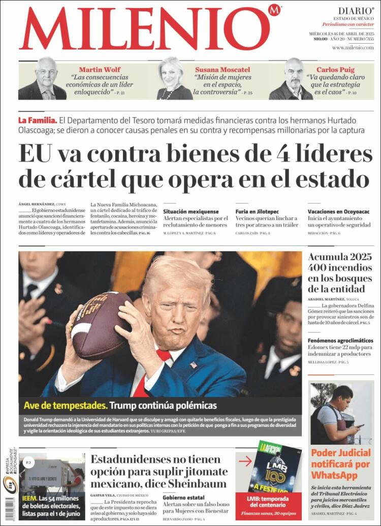 Portada de Milenio - Estado de México (M&eacute;xico)