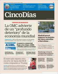 Portada de Cinco Días (España)
