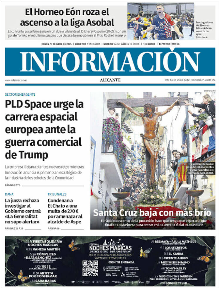 Portada de Diario Información (España)