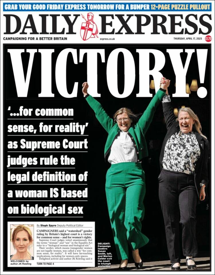 Portada de Daily Express (Reino Unido)