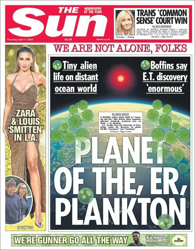 Portada de The Sun (Reino Unido)