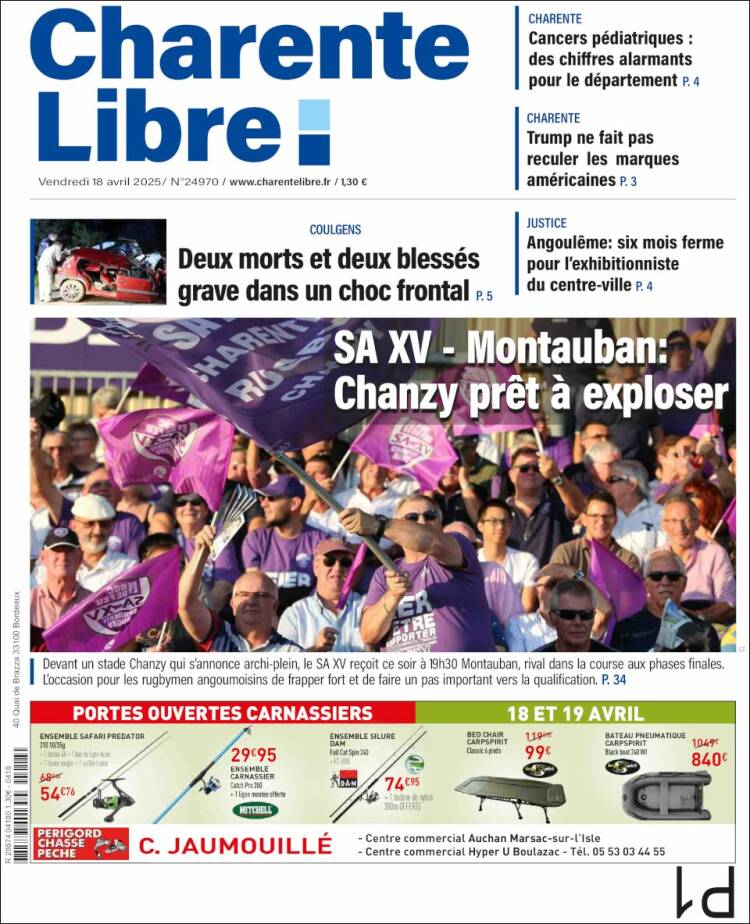 Portada de Charente Libre (Francia)