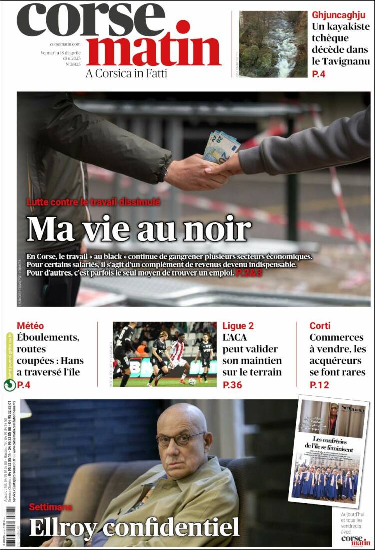 Portada de Corse-Matin (Francia)