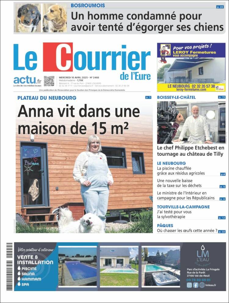 Portada de Le Courrier de l'Ouest (Francia)