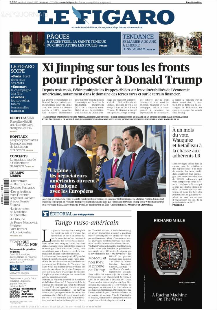 Portada de Le Figaro (Francia)