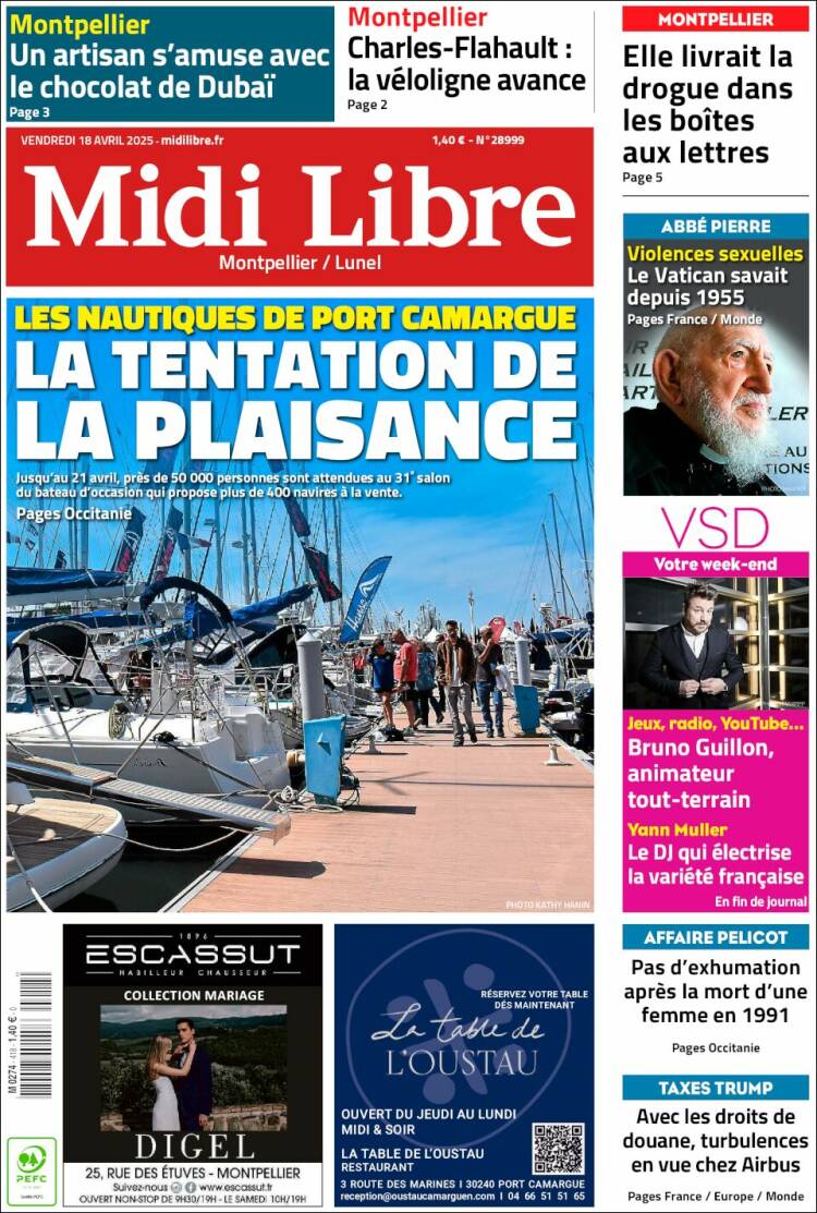 Portada de Midi Libre (Francia)