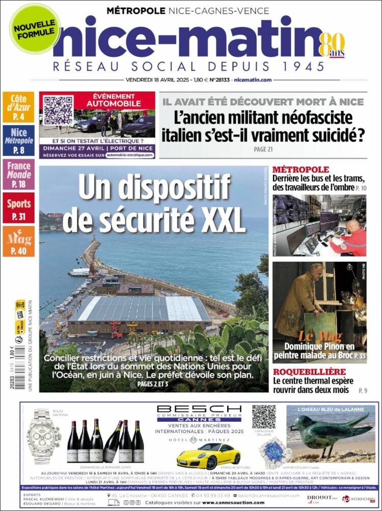 Portada de Nice-Matin (Francia)