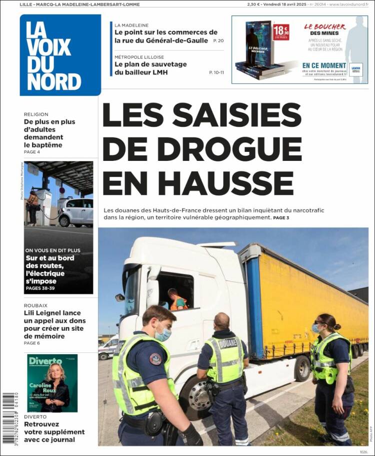Portada de La Voix du Nord (Francia)