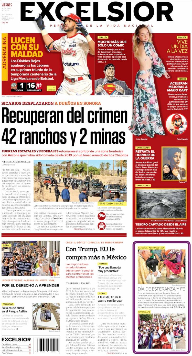 Portada de Excelsior (México)