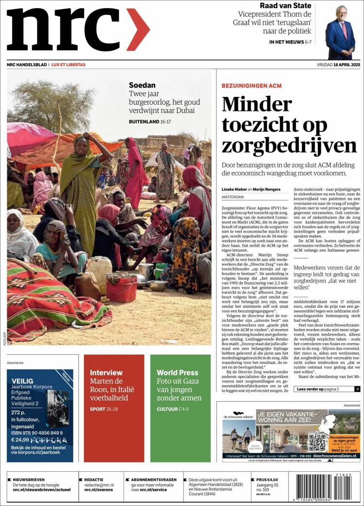 Portada de NRC Handelsblad (Pa&iacute;ses Bajos)