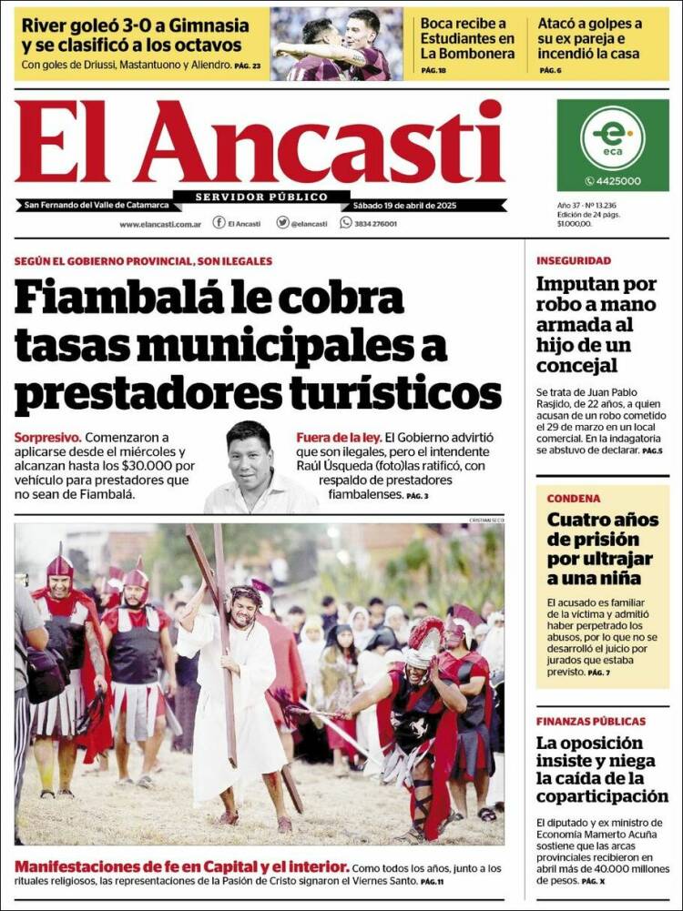 Portada de El Ancasti (Argentina)