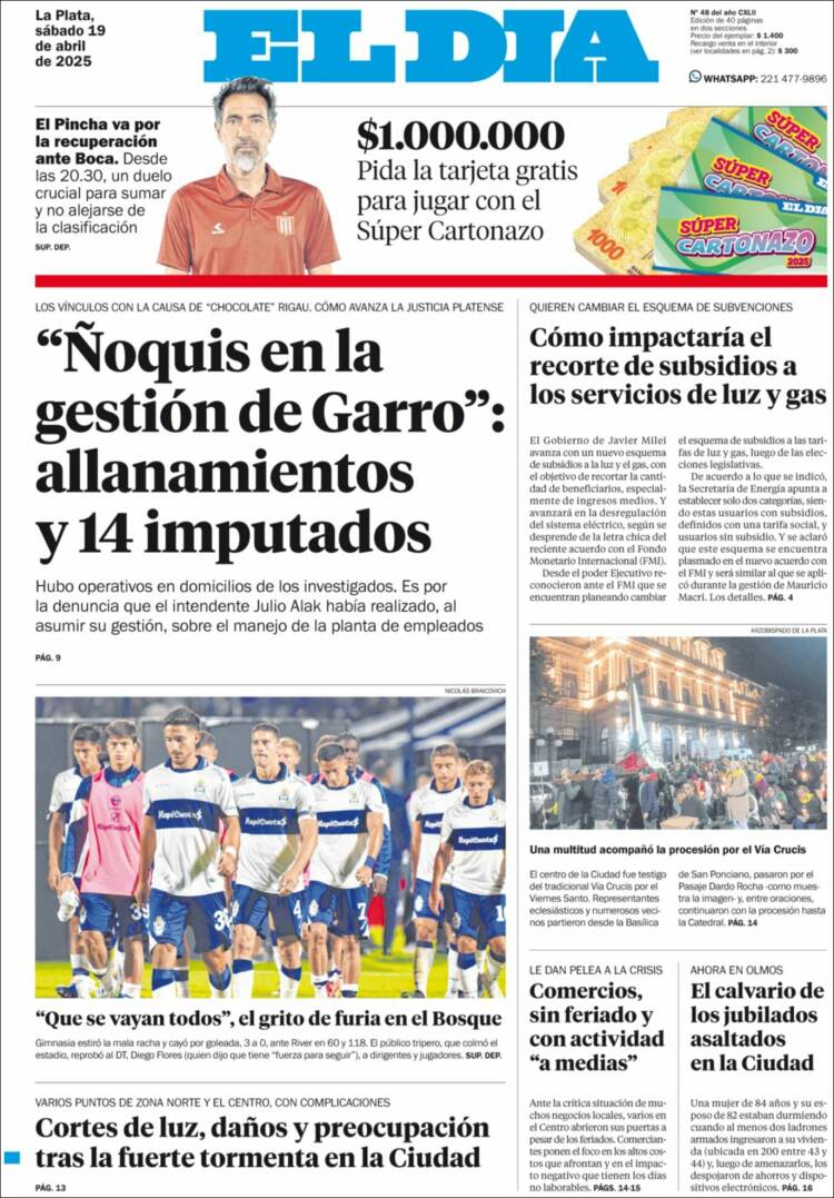 Portada de El Día de la Plata (Argentina)