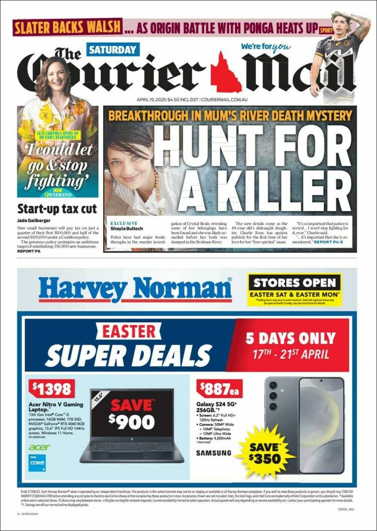 Portada de The Courier-Mail (Australia)