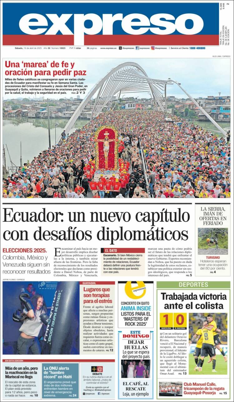 Portada de Expreso (Ecuador)