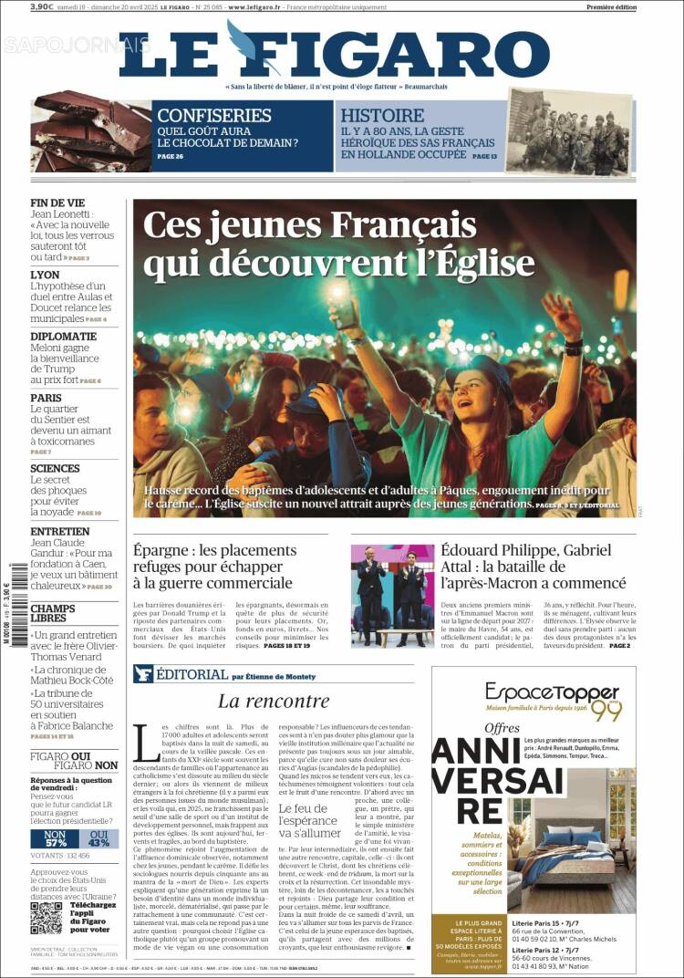 Portada de Le Figaro (Francia)