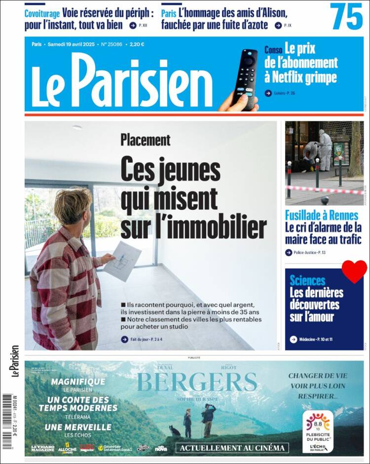 Portada de Le Parisien (Francia)