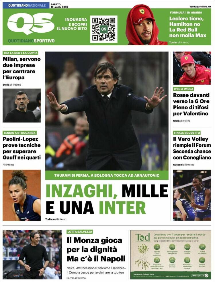 Portada de Quotidiano Sportivo (Italia)