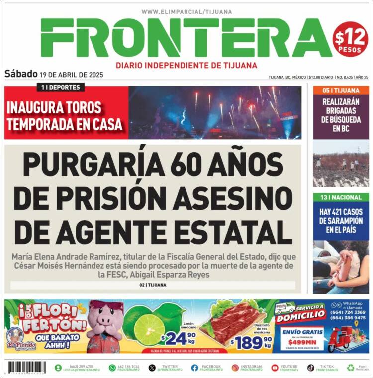 Portada de Frontera (México)