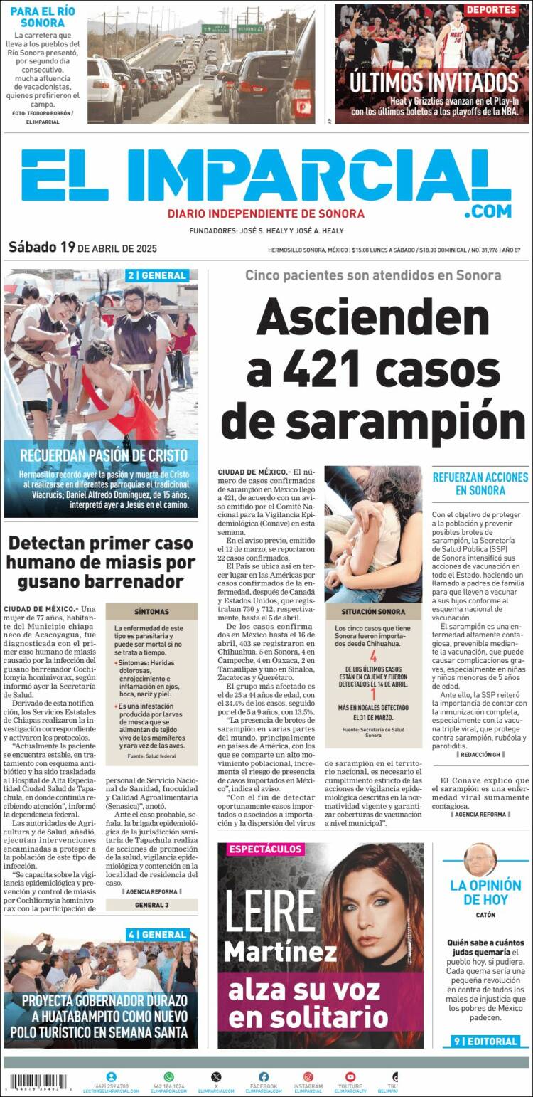 Portada de El Imparcial (México)