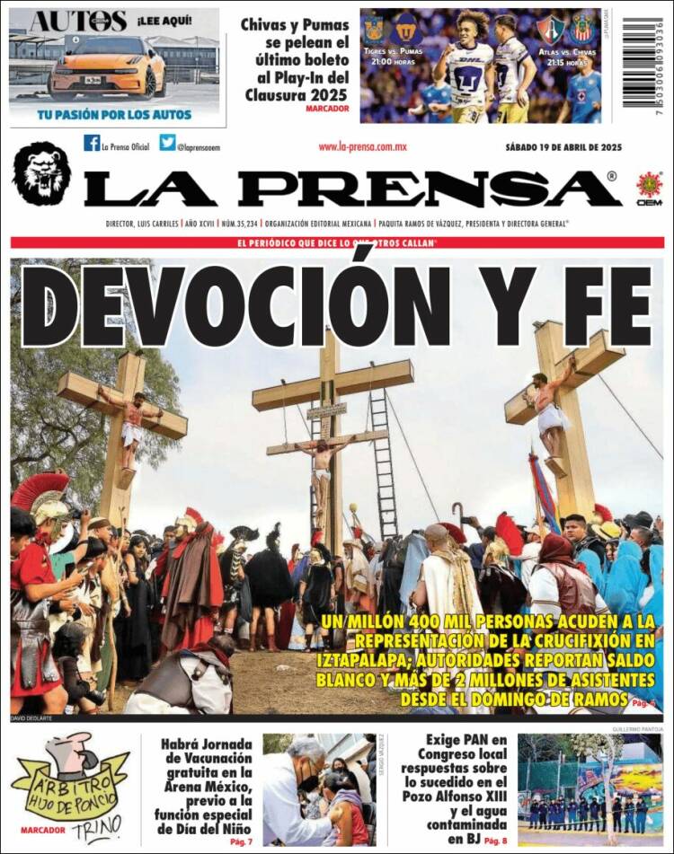 Portada de La Prensa (México)