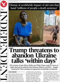 Portada de The Independent (United Kingdom)