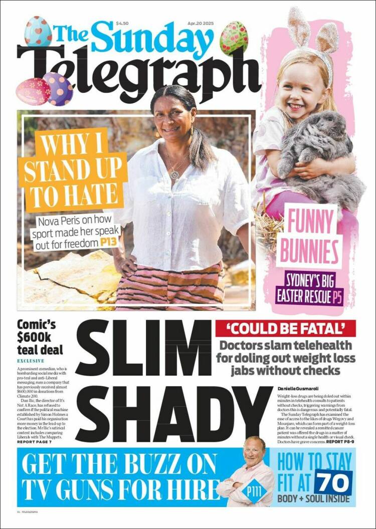 Portada de The Daily Telegraph (Australia)