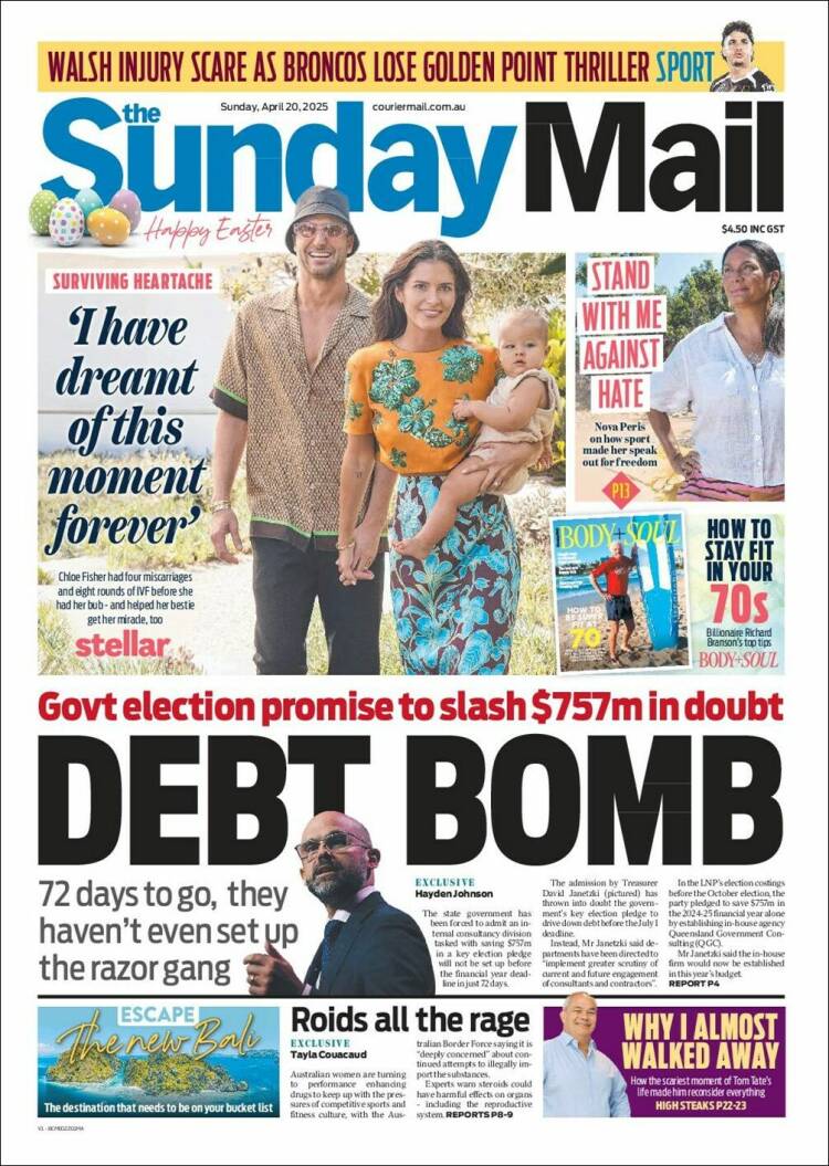 Portada de The Courier-Mail (Australia)