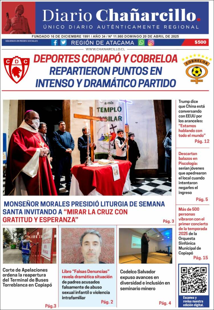 Portada de Diario Chañarcillo (Chile)