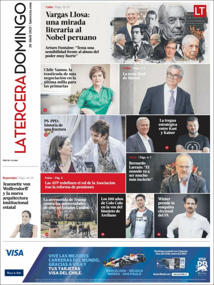 Portada de La Tercera (Chile)
