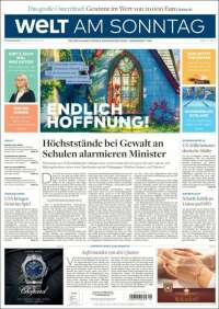 Portada de Die Welt (Allemagne)